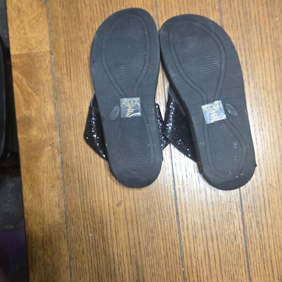 Black shimmer flip flops - Picture 3 of 4